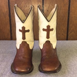 Old west leather boots wide size 1  1/2